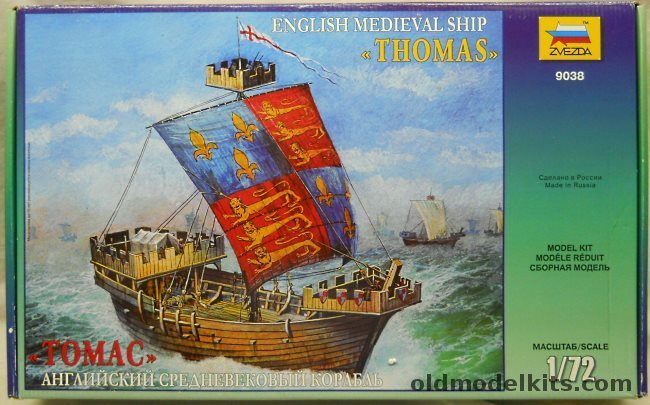 Zvezda 1/72 Thomas English Medieval Ship, 9038 plastic model kit